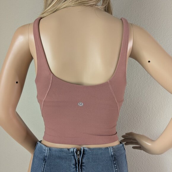 Lululemon Tank Top Women's Size 2 Pink Chai Align Crop Athleisure Sporty Yoga - Picture 2 of 11